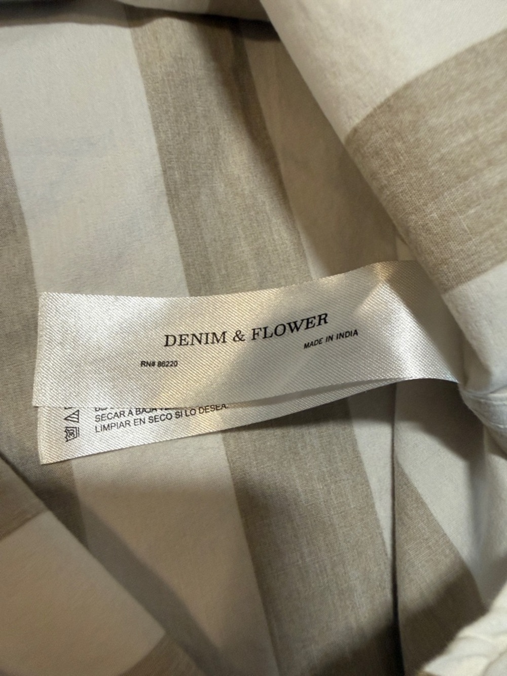Denim & Flower Brown and White Striped Shirt men’s large cotton - Picture 9 of 10